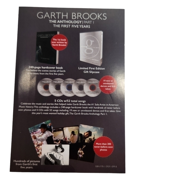 Garth Brooks the Anthology Limited First Edition Part I The First Years Book CDs - Picture 2 of 11